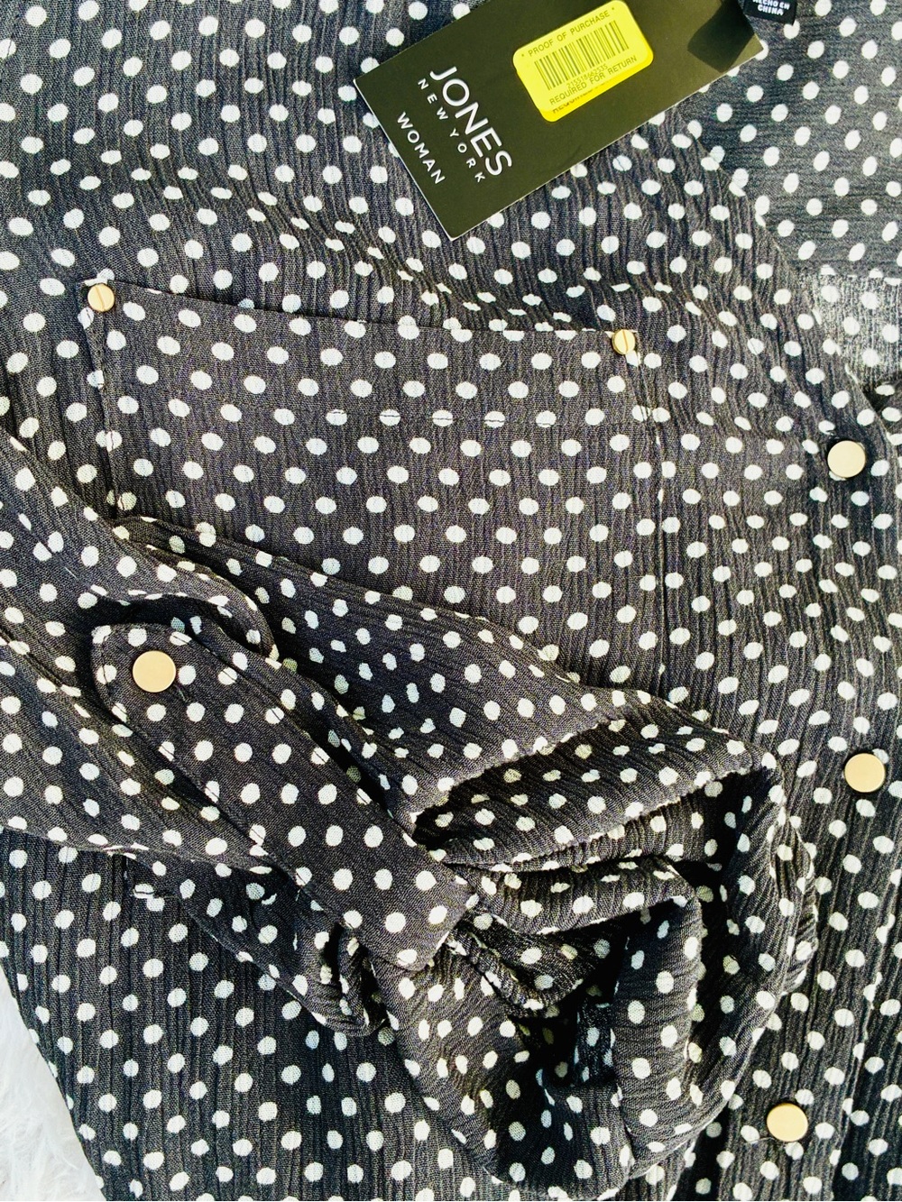 NWT Jones New York Polka Dot V-Neck Button Front Blouse Top Plus SZ 2X - Picture 6 of 7